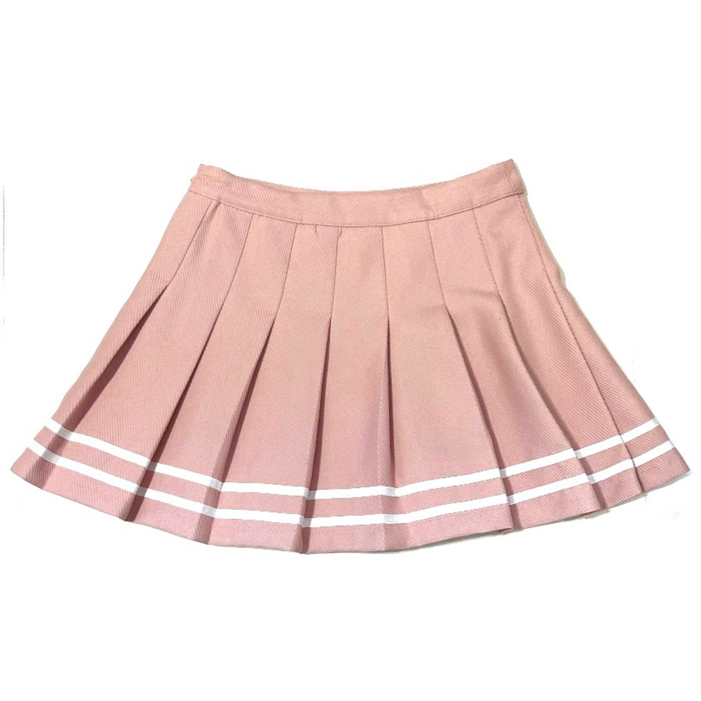 Pink Pleated Mini Tennis Skirt White Stripe H&M Divided Coral High Waisted Flare